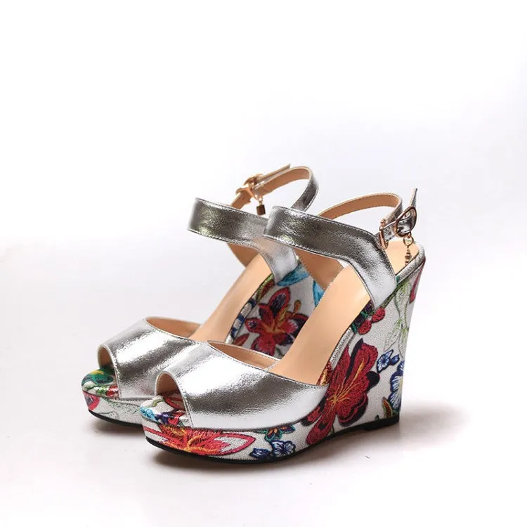 Floral Wedge Heels