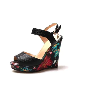 Floral Wedge Heels