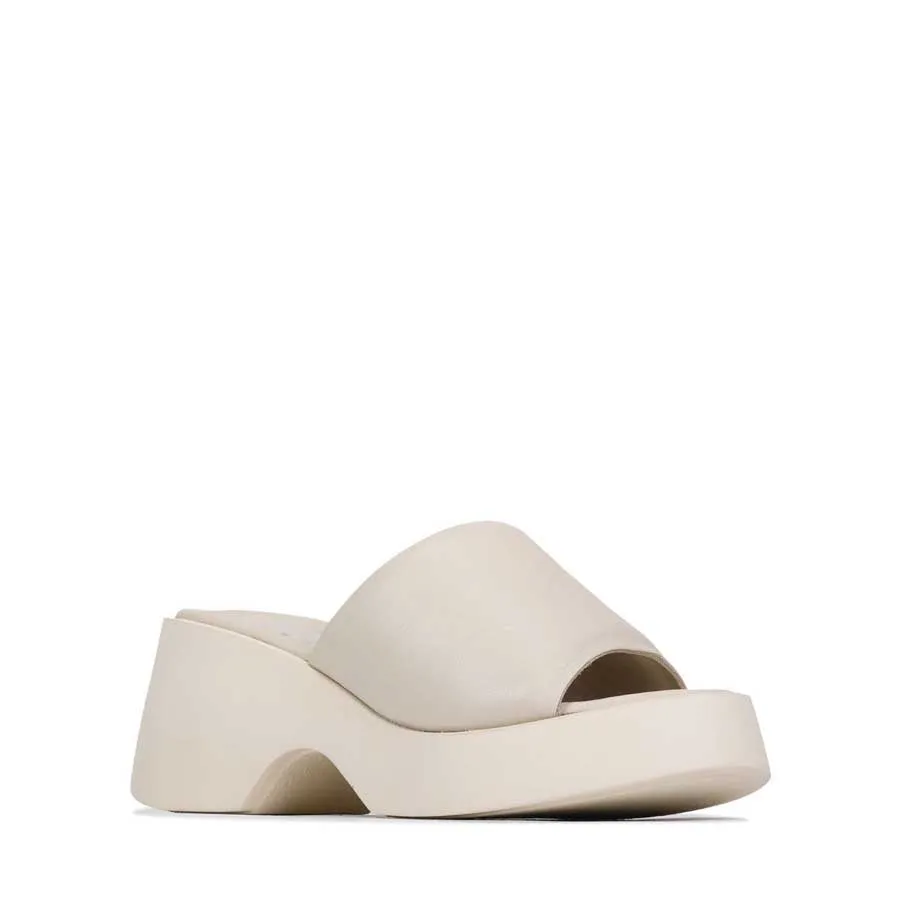 FLORIA LEATHER CHUNKY WEDGE SANDALS