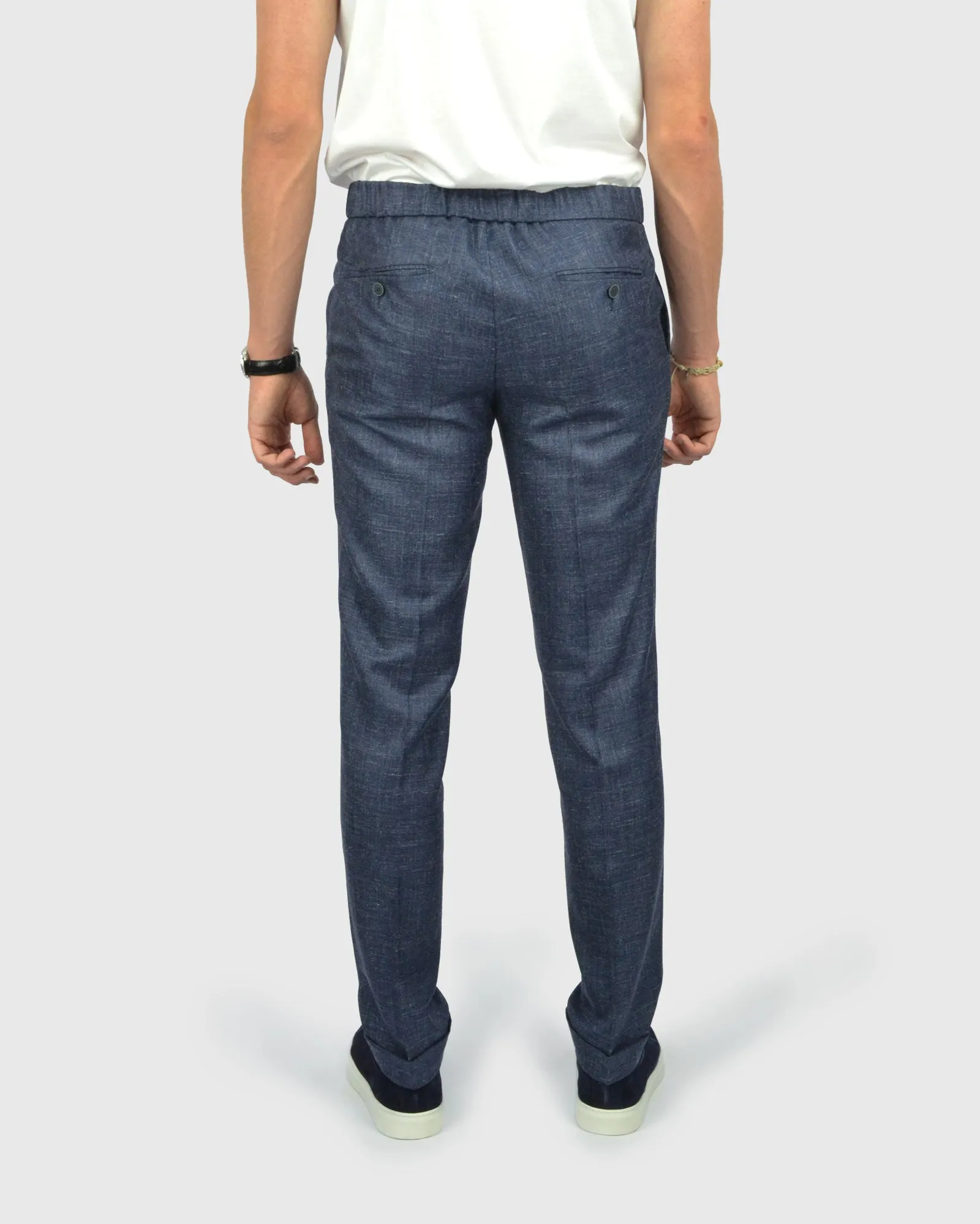 FRANCKINO SARTORIA FSS24 LIN2 SLUB JOGGER - NAVY TROUSER