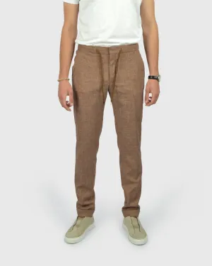 FRANCKINO SARTORIA FSS24 SLUB.1 JOGGER - TAN TROUSER