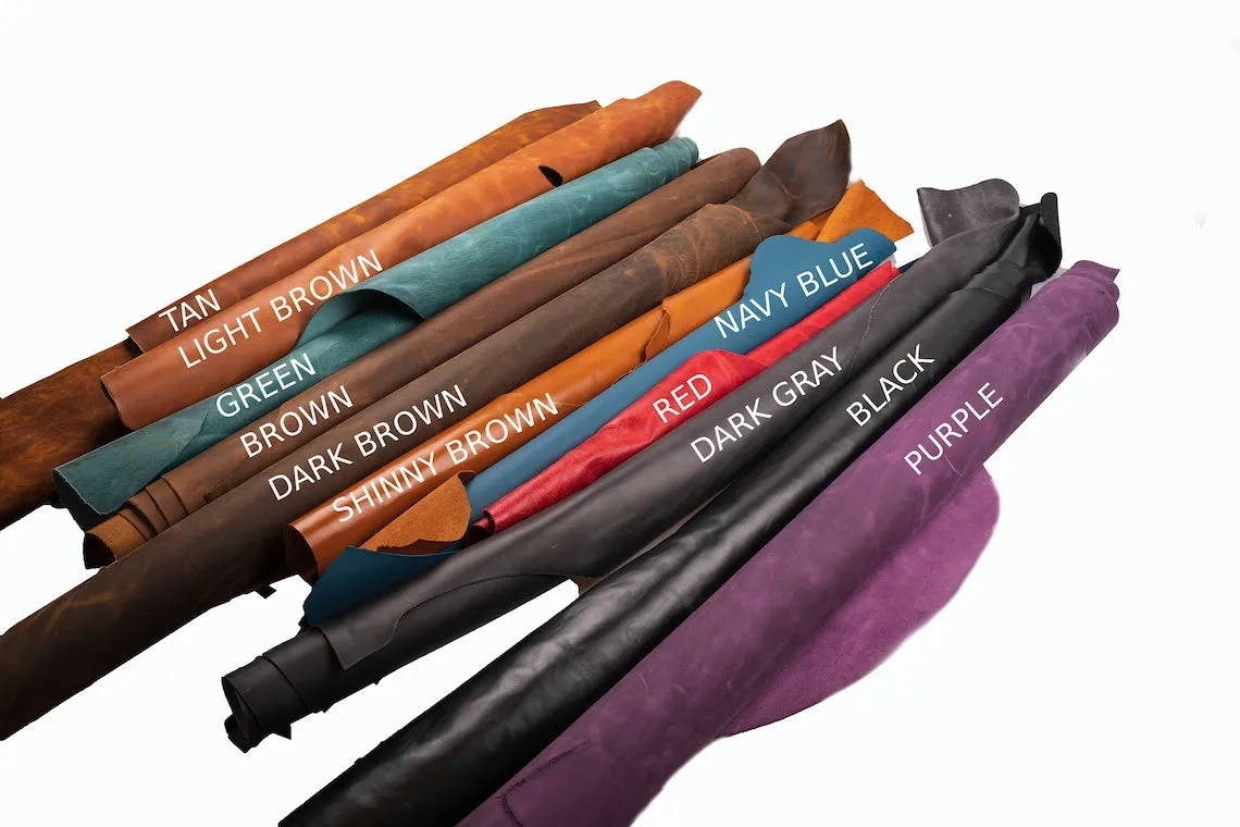 FULL GRAIN Oil Tanned GENUINE Leather Parts and Pieces For Crafts