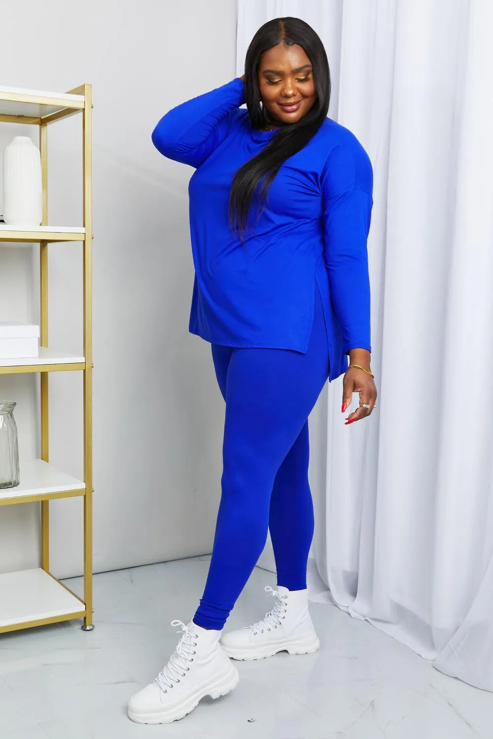 Full Size Brushed Microfiber Loungewear Set