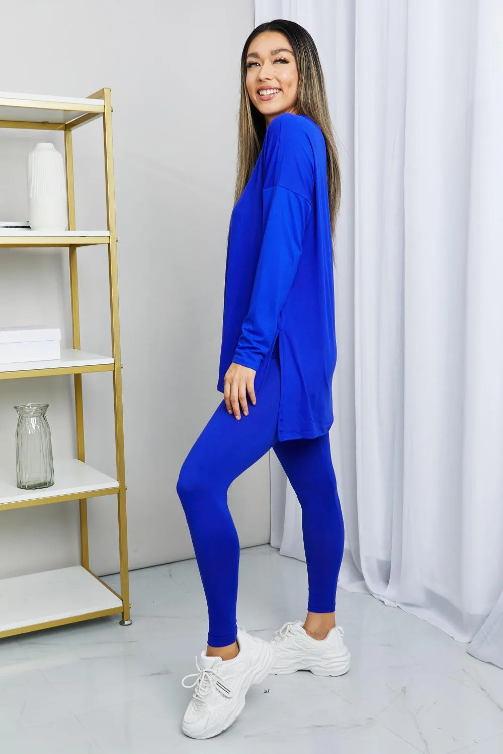 Full Size Brushed Microfiber Loungewear Set