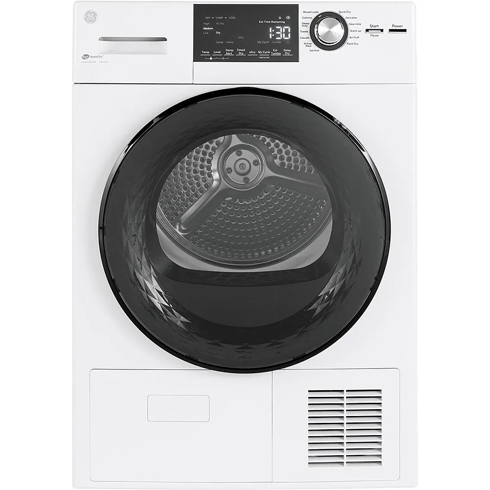 GE® 24" 4.1 Cu.Ft. Front Load Ventless Condenser Electric Dryer with Stainless Steel Basket