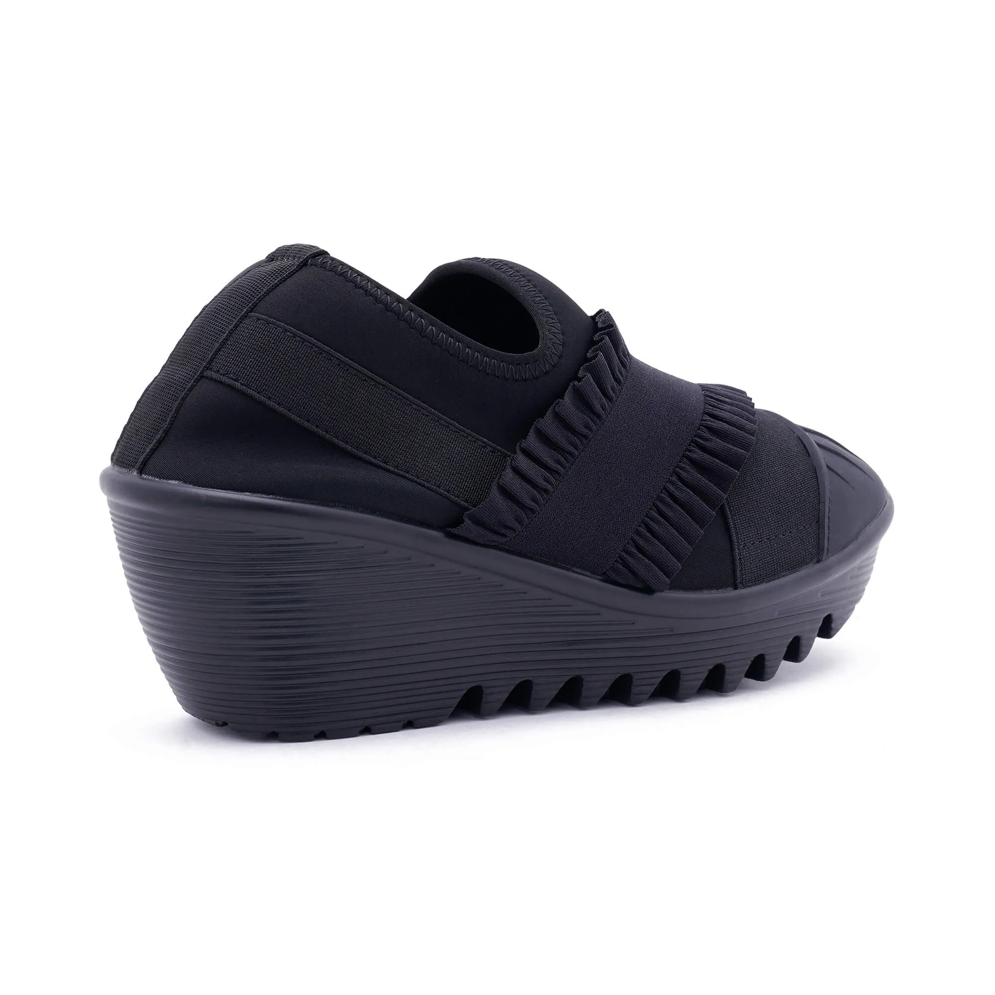 Geneva Black Wedge Heel