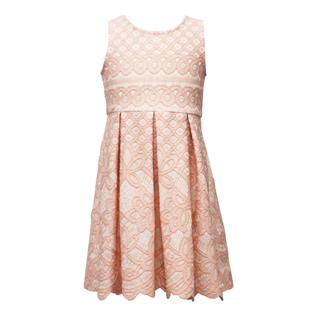 Girls Bonded Lace Skater Dress