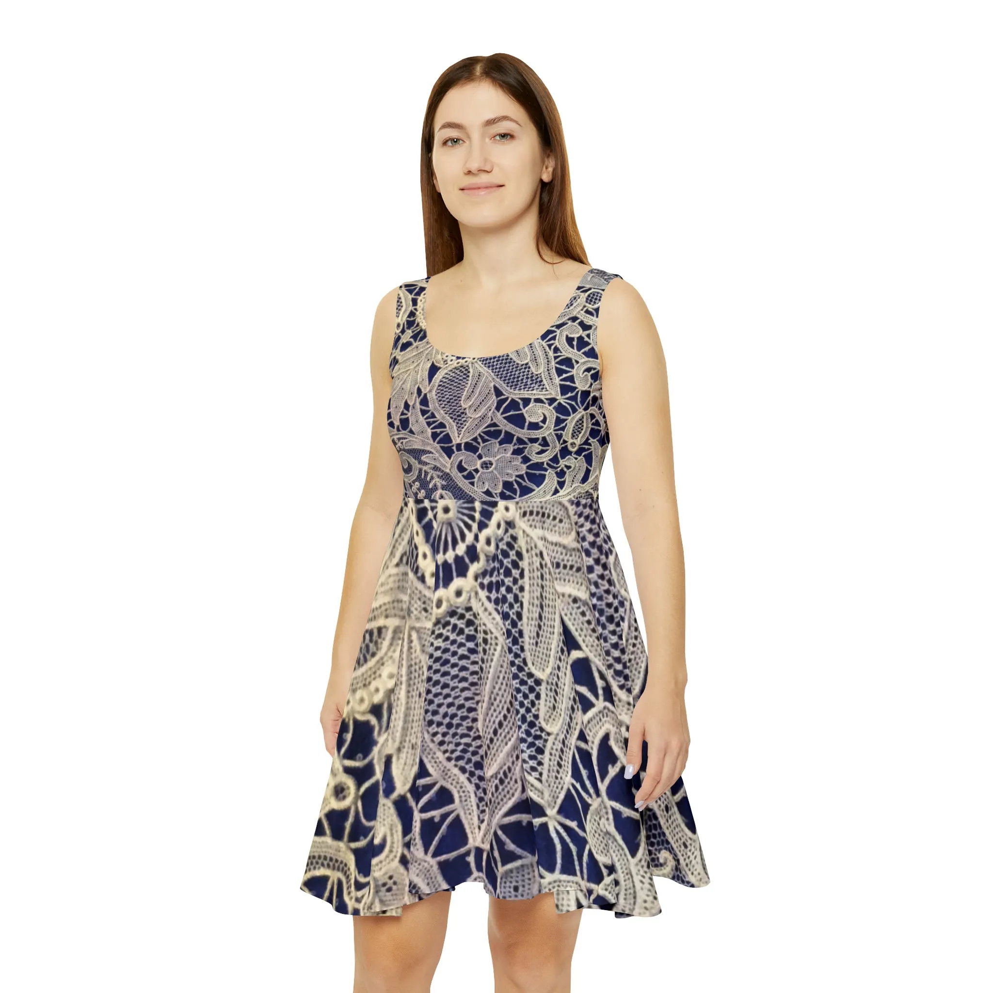 Golden and Blue - Inovax Women's Skater Dress