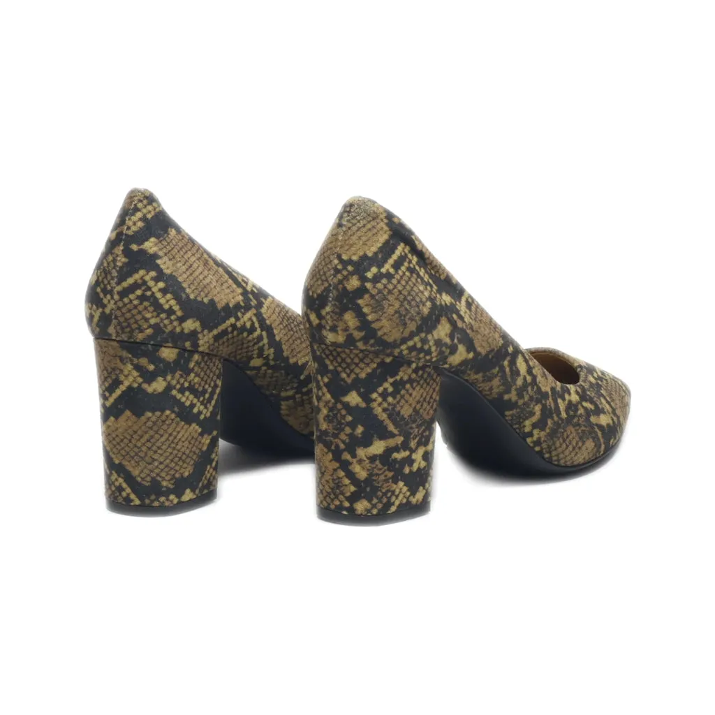 H&M High-Heel Shoes Leather Gold Colour For Women