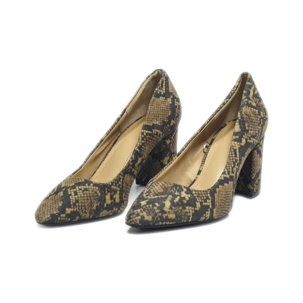 H&M High-Heel Shoes Leather Gold Colour For Women