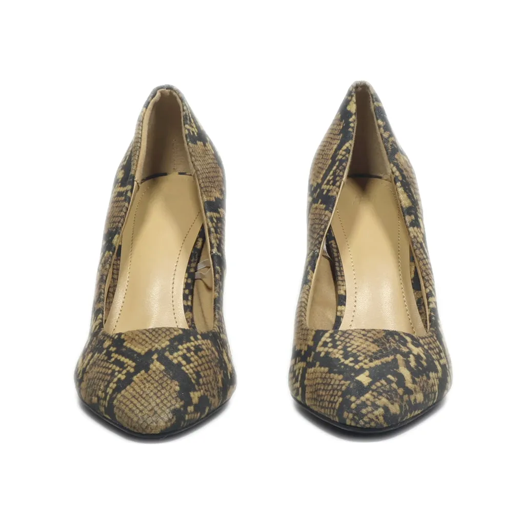 H&M High-Heel Shoes Leather Gold Colour For Women
