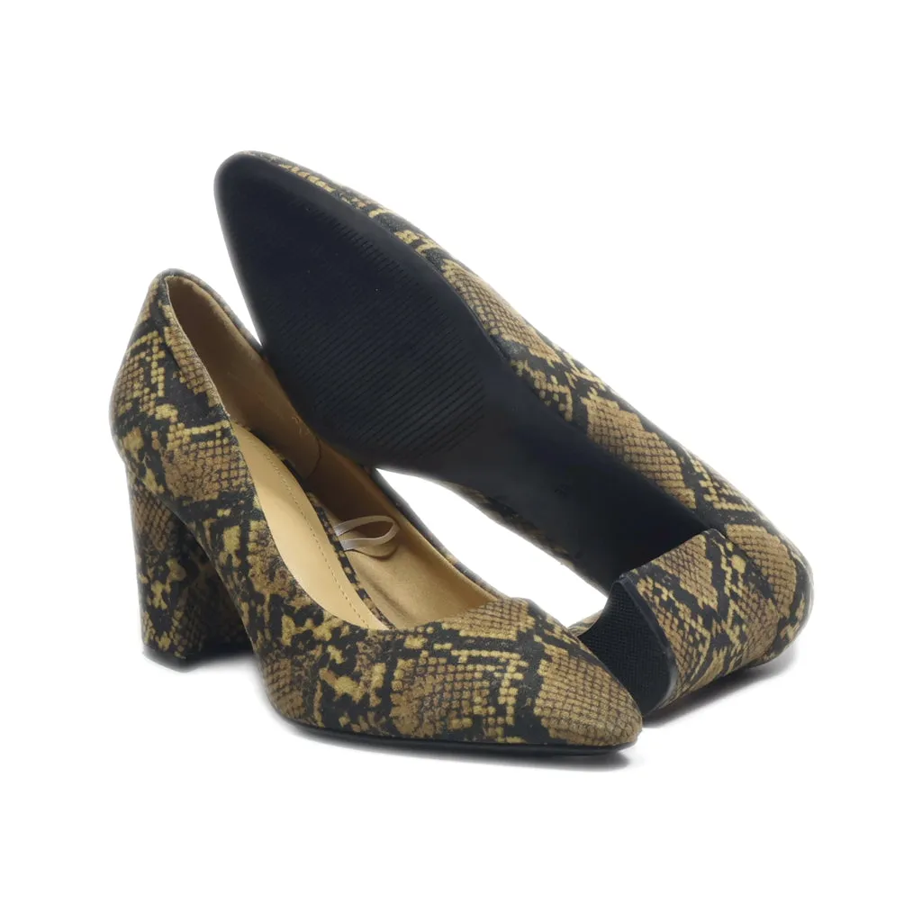 H&M High-Heel Shoes Leather Gold Colour For Women