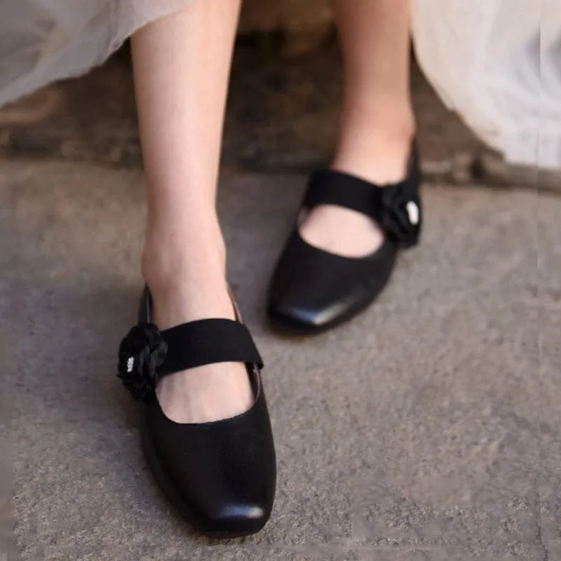 Handmade Floral Leather Shoes