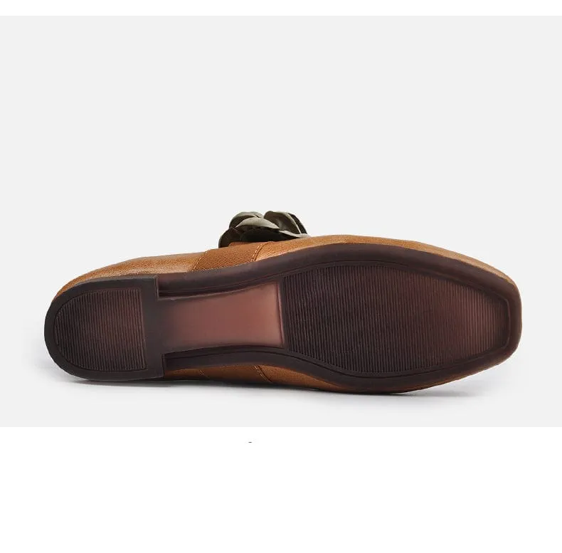 Handmade Floral Leather Shoes