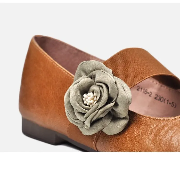 Handmade Floral Leather Shoes