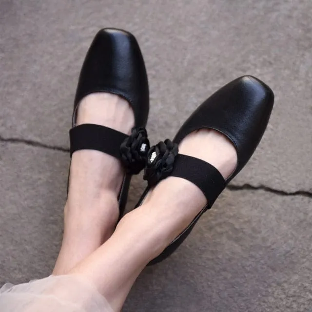 Handmade Floral Leather Shoes
