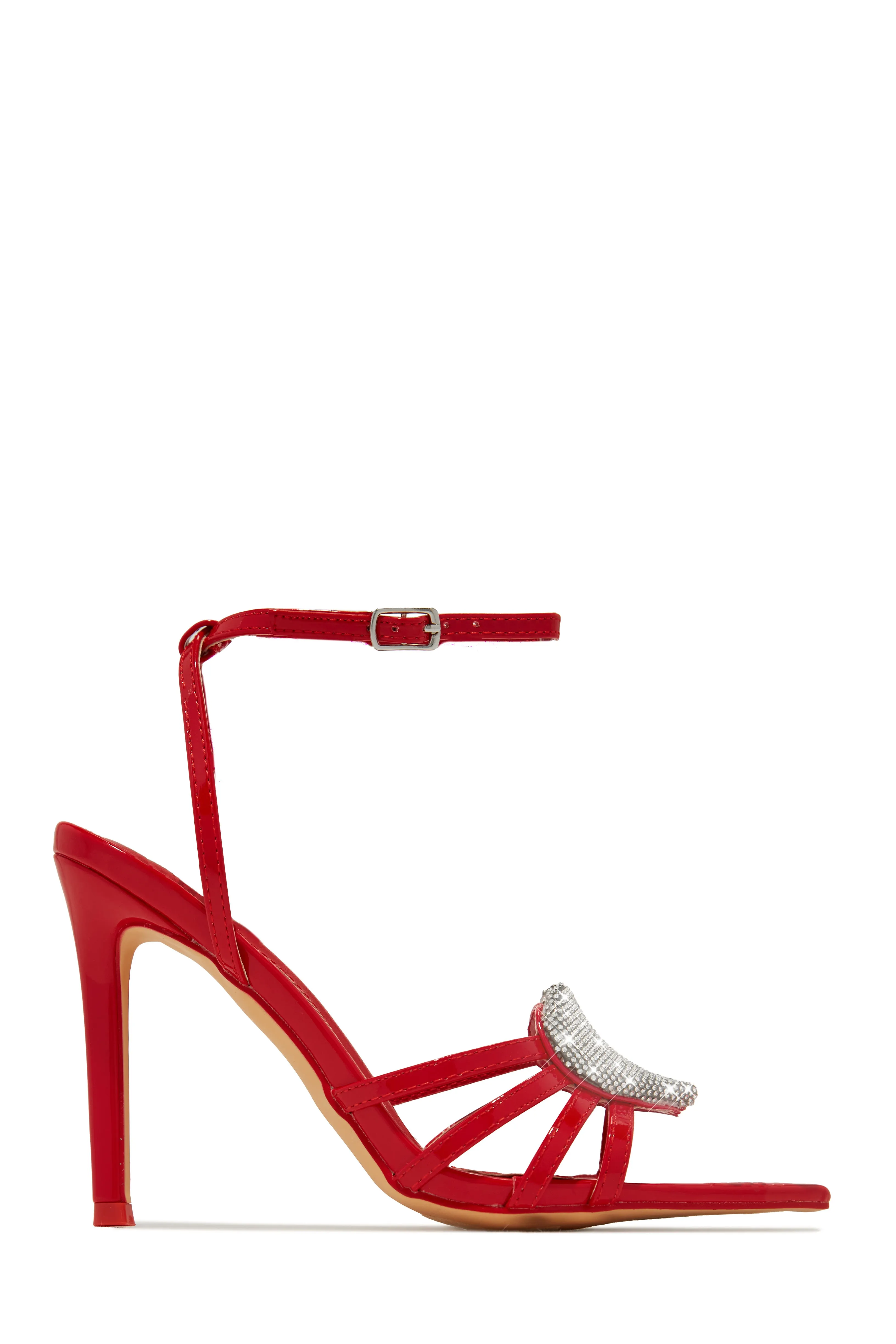Heartbreaker Heart Embellished High Heels - Black