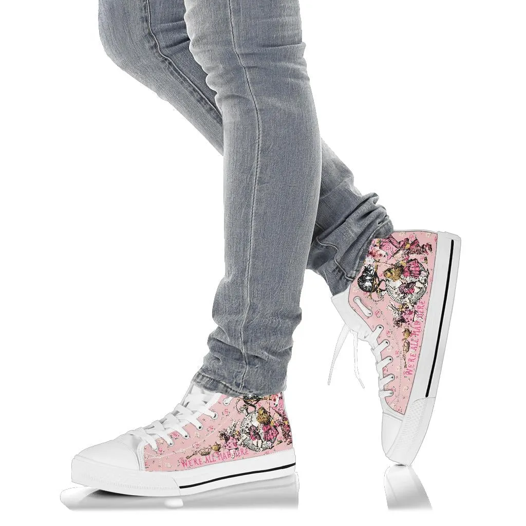 High Top Sneakers - Alice in Wonderland Gifts #101 Pink Series | Birthday Gifts, Gift Idea, Custom Canvas Shoes, Cute Kawaii Aesthetic