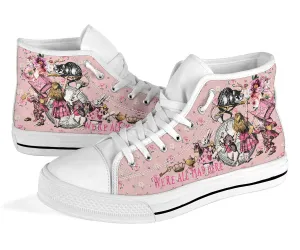 High Top Sneakers - Alice in Wonderland Gifts #101 Pink Series | Birthday Gifts, Gift Idea, Custom Canvas Shoes, Cute Kawaii Aesthetic