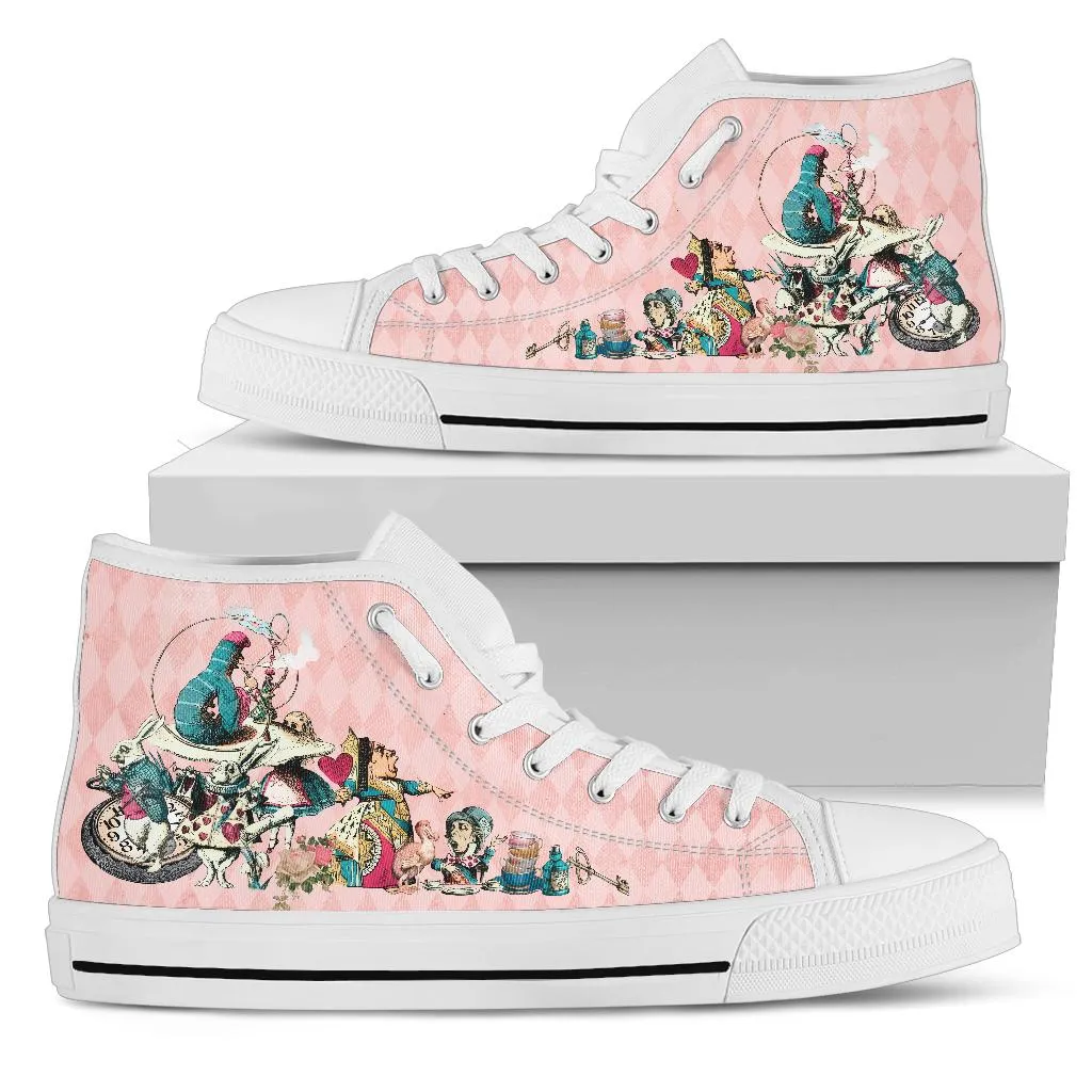 High Top Sneakers - Alice in Wonderland Gifts #106 Colorful Series | Birthday Gifts, Gift Idea, Custom Canvas Shoes, Cute Kawaii Aesthetic