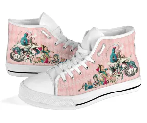 High Top Sneakers - Alice in Wonderland Gifts #106 Colorful Series | Birthday Gifts, Gift Idea, Custom Canvas Shoes, Cute Kawaii Aesthetic