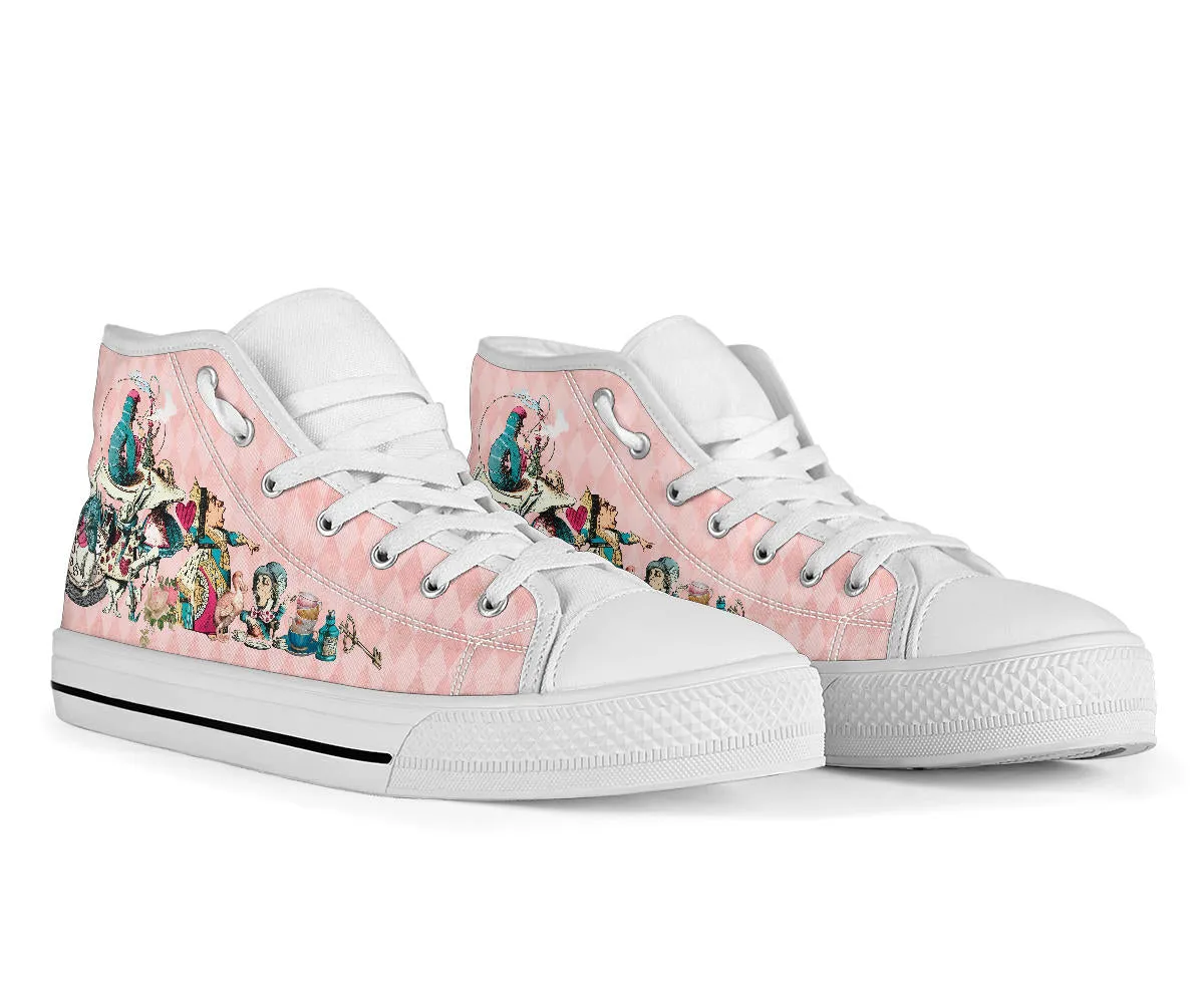 High Top Sneakers - Alice in Wonderland Gifts #106 Colorful Series | Birthday Gifts, Gift Idea, Custom Canvas Shoes, Cute Kawaii Aesthetic