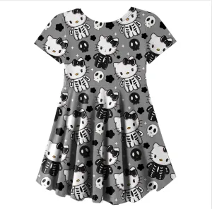 HK Black Skelly Skater Dress