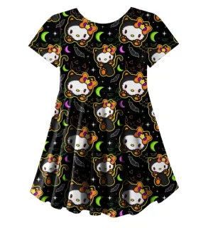 HK Halloween Kitty Skater Dress