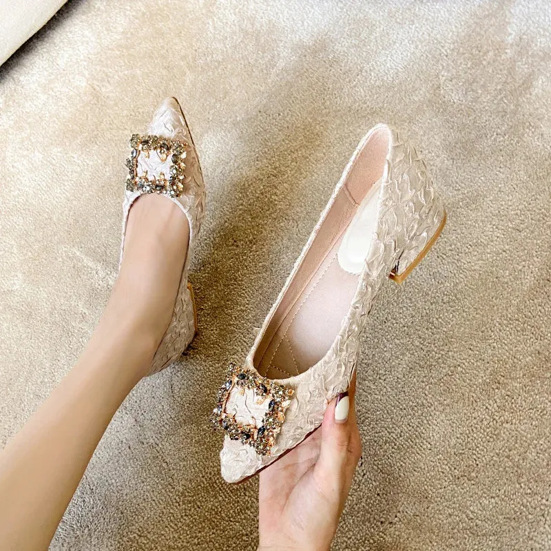 Hnzxzm Slip On Shoes Casual Heels Branded Pumps Shallow Mouth Sandals Ladies Mary Jane 2024 Pointed Wedge Lace-Up Slip-On Comfortable 