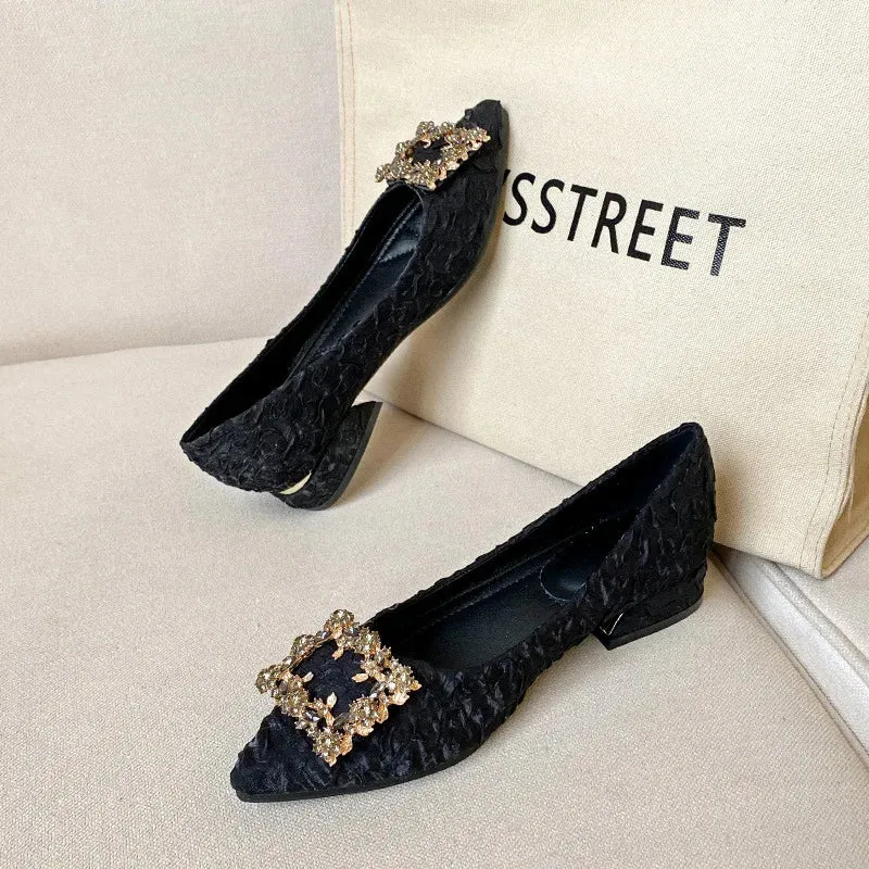 Hnzxzm Slip On Shoes Casual Heels Branded Pumps Shallow Mouth Sandals Ladies Mary Jane 2024 Pointed Wedge Lace-Up Slip-On Comfortable 