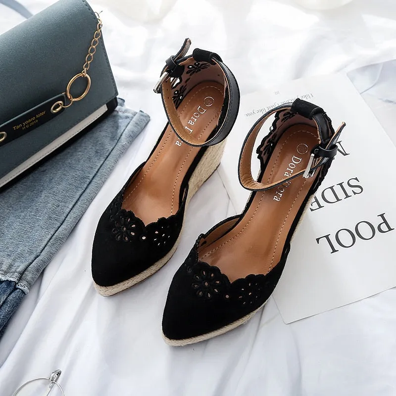Hnzxzm Summer Shoes Women High Heels Sandals Retro Ethnic Brand Women Wedges Sandals Elegant Ladies Wedge Heels 10cm A3541