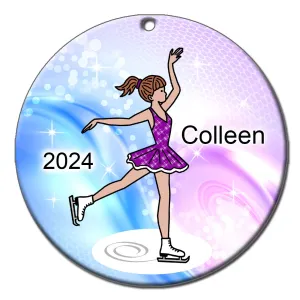 Ice Skating Christmas Ornament - Dainty Sparkle Skater