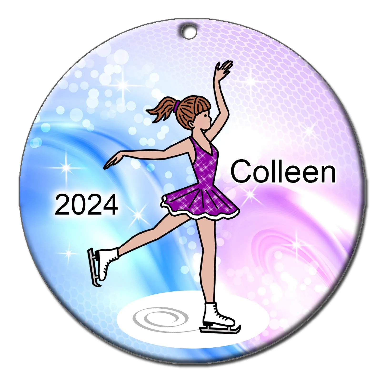 Ice Skating Christmas Ornament - Dainty Sparkle Skater