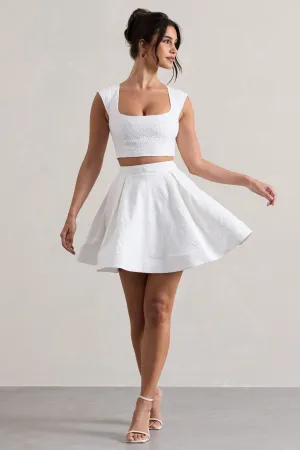 Jardanne | White Lace Skater Mini Skirt
