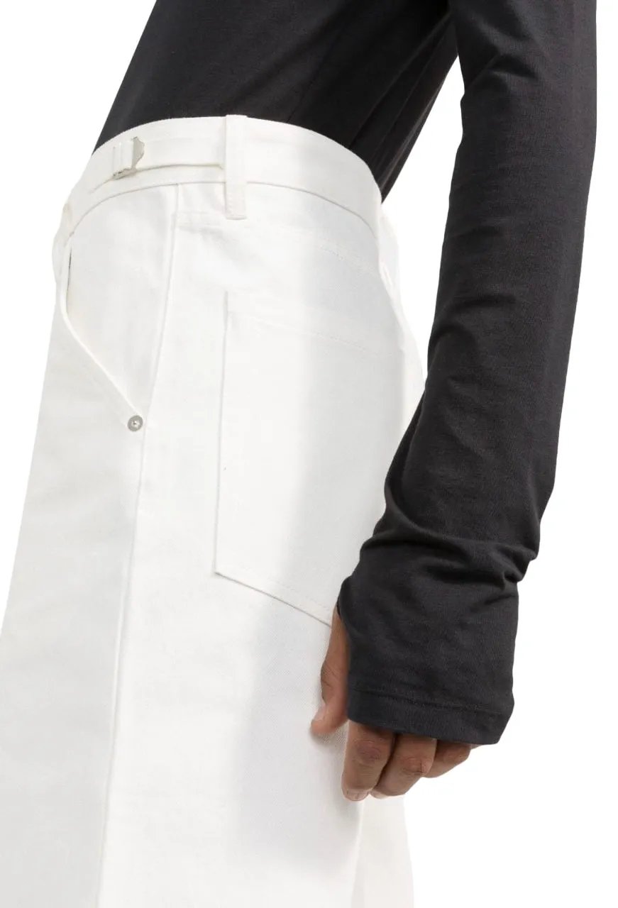 Jil Sander Logo Embroidered Denim Shorts White