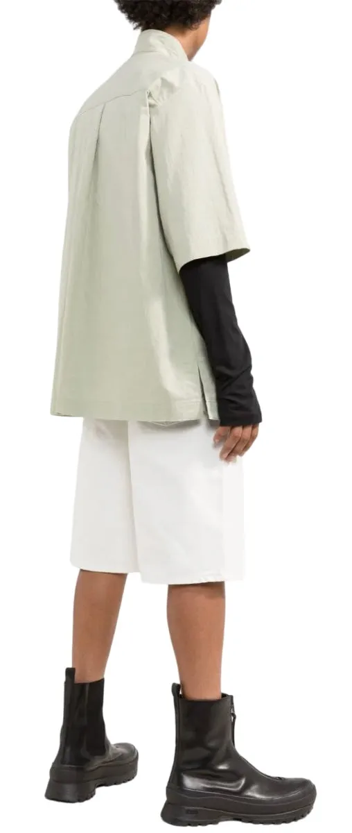 Jil Sander Logo Embroidered Denim Shorts White