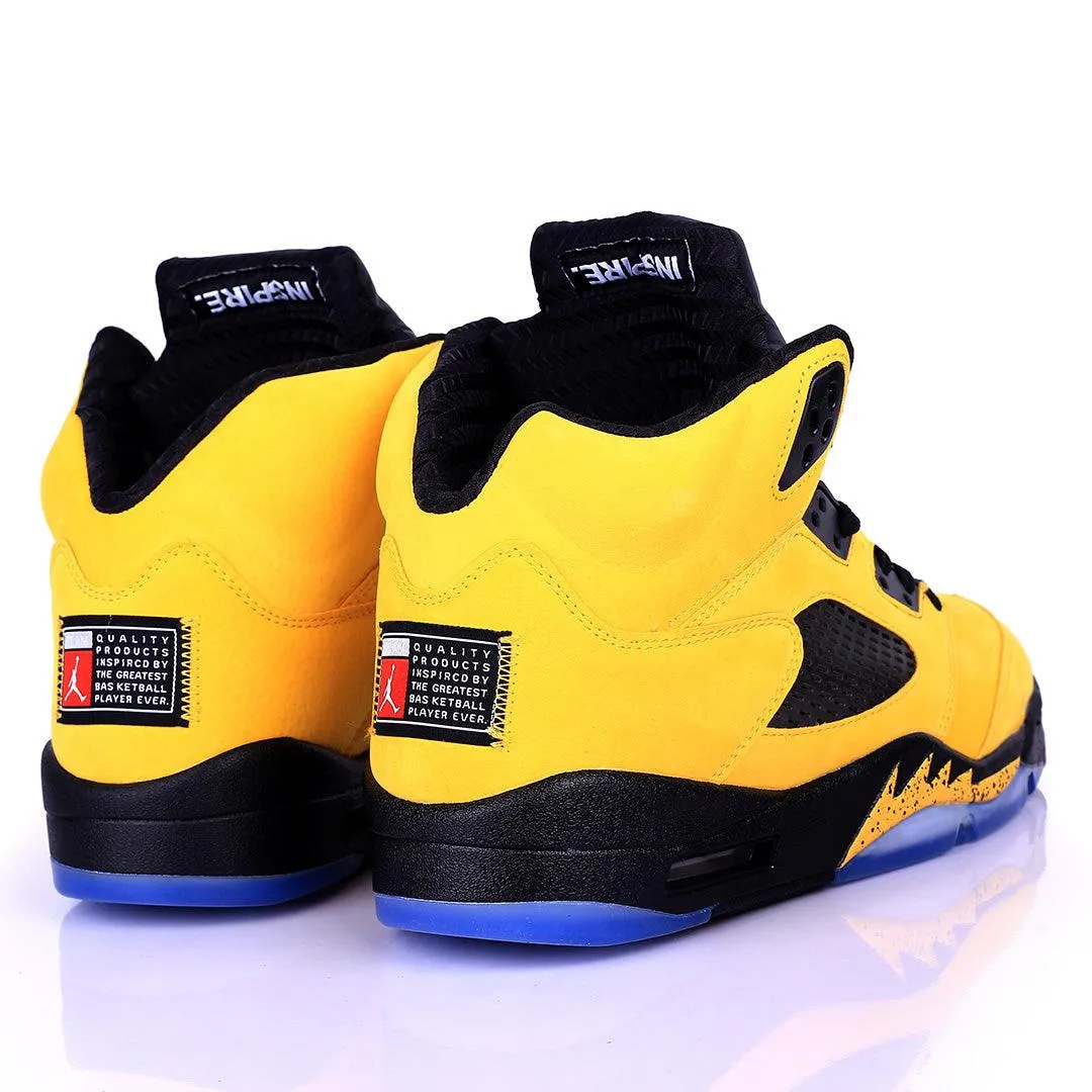 Jord  Yellow And Black Designed Classic Retro Basketball sneakers