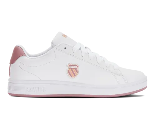 K-Swiss Women's Court Shield White Foxglove Almost Apricot Shoes