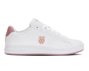 K-Swiss Women's Court Shield White Foxglove Almost Apricot Shoes