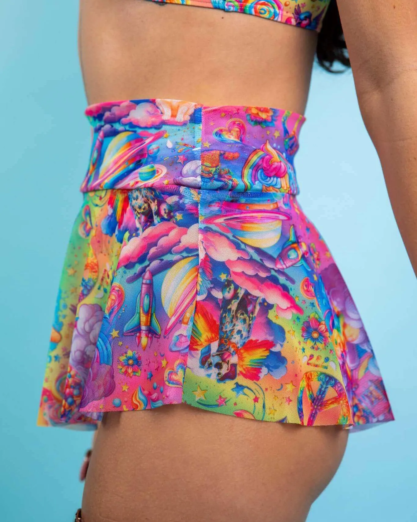 Kosmic Mesh Micro Skater Skirt
