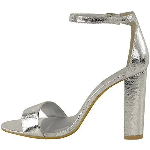 Ladies Block High Heels Ankle Strap Open Toe