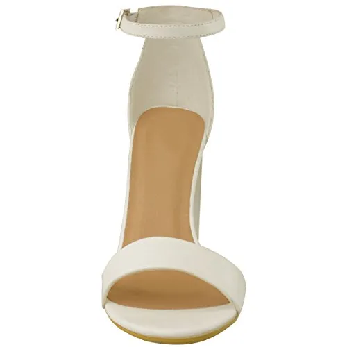 Ladies Block High Heels Ankle Strap Open Toe