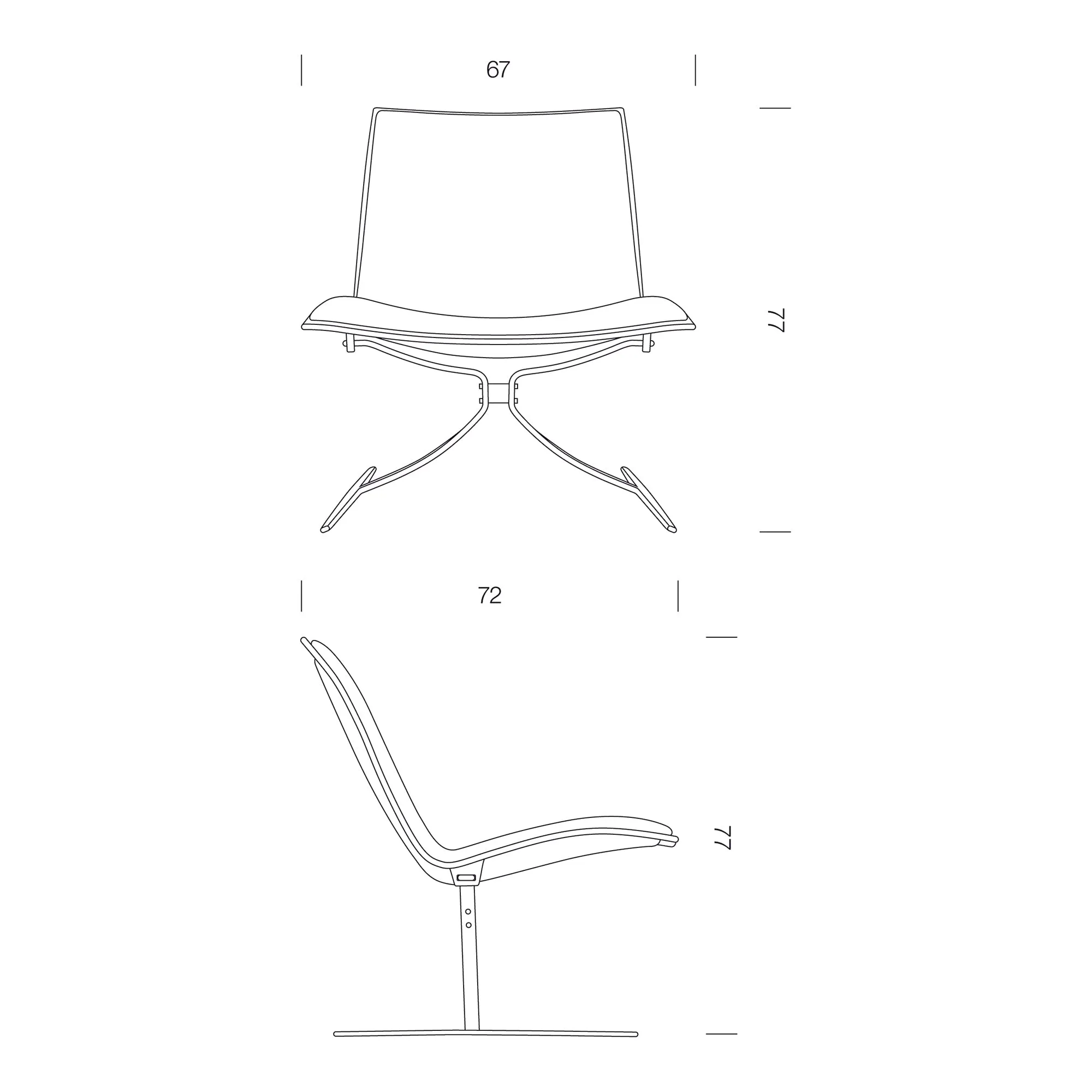 Lange Production JK 710 Skater Chair, Jørgen Kastholm