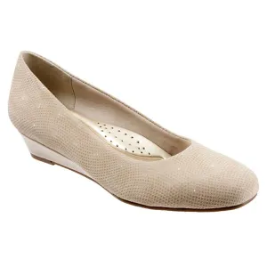 Lauren Nude Wedge Suede Dress Shoes