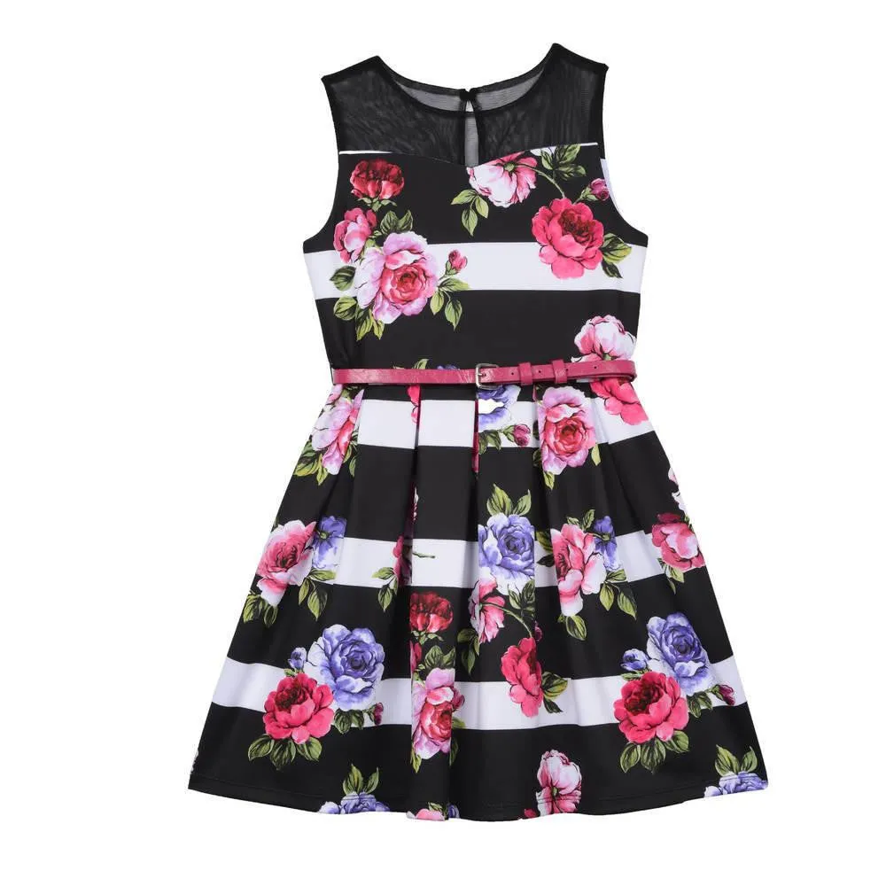 Laurie Floral Stripe Dress