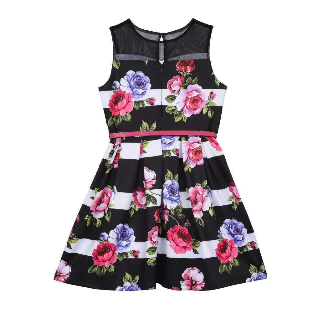 Laurie Floral Stripe Dress