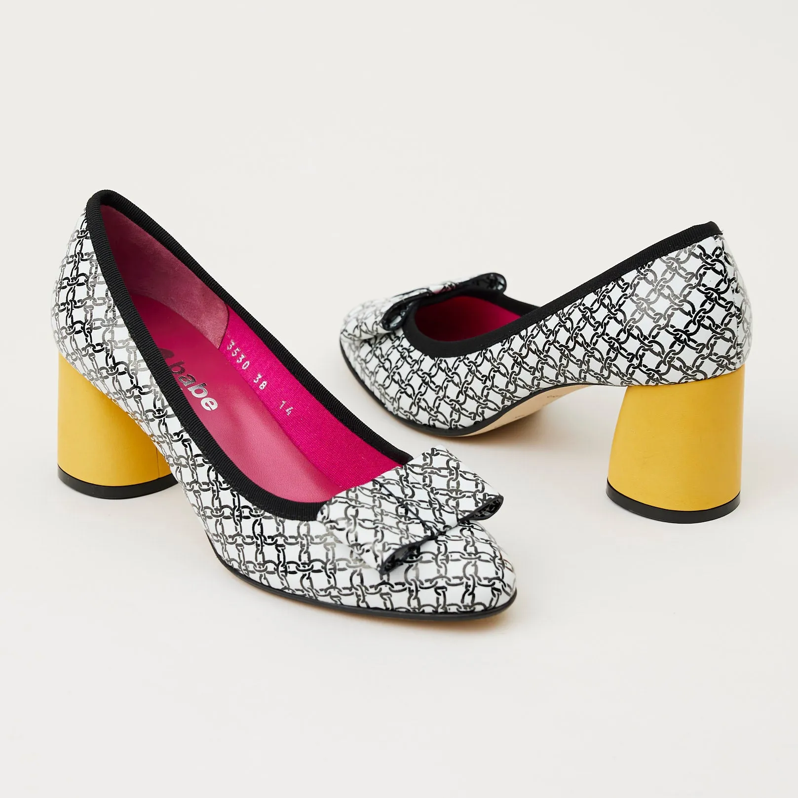 Le Babe Chain Link Print Leather Shoes
