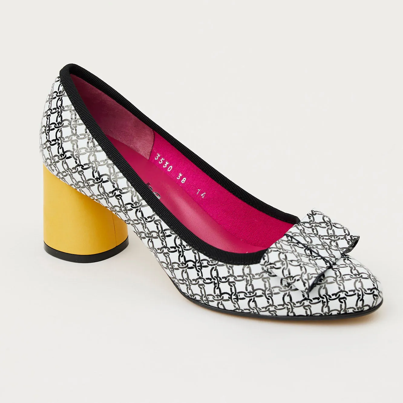 Le Babe Chain Link Print Leather Shoes