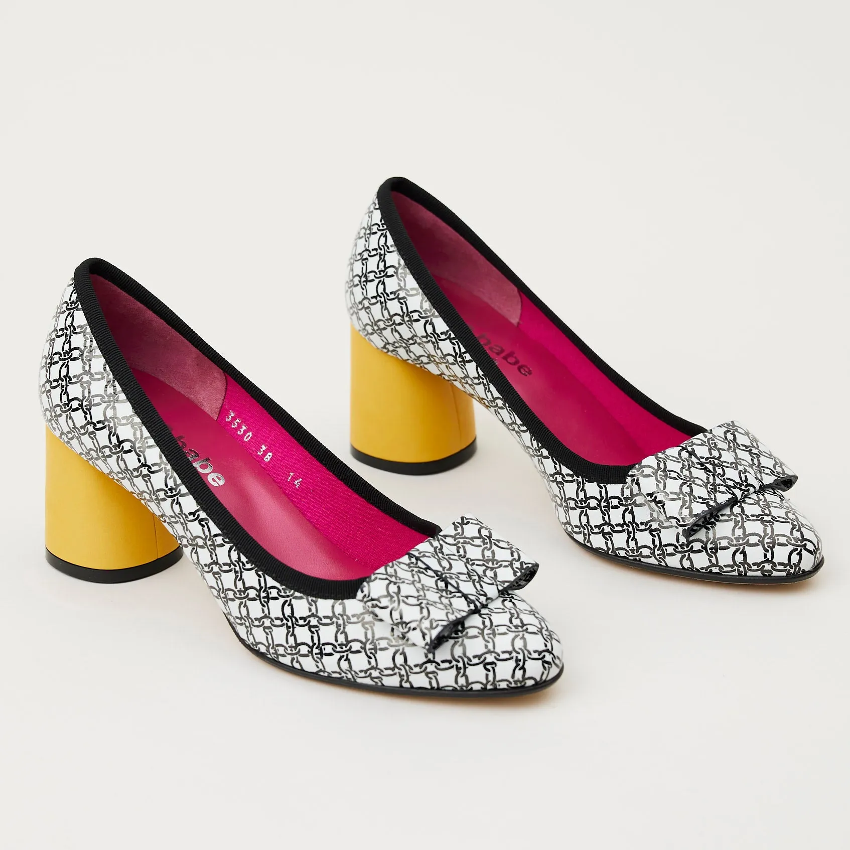 Le Babe Chain Link Print Leather Shoes