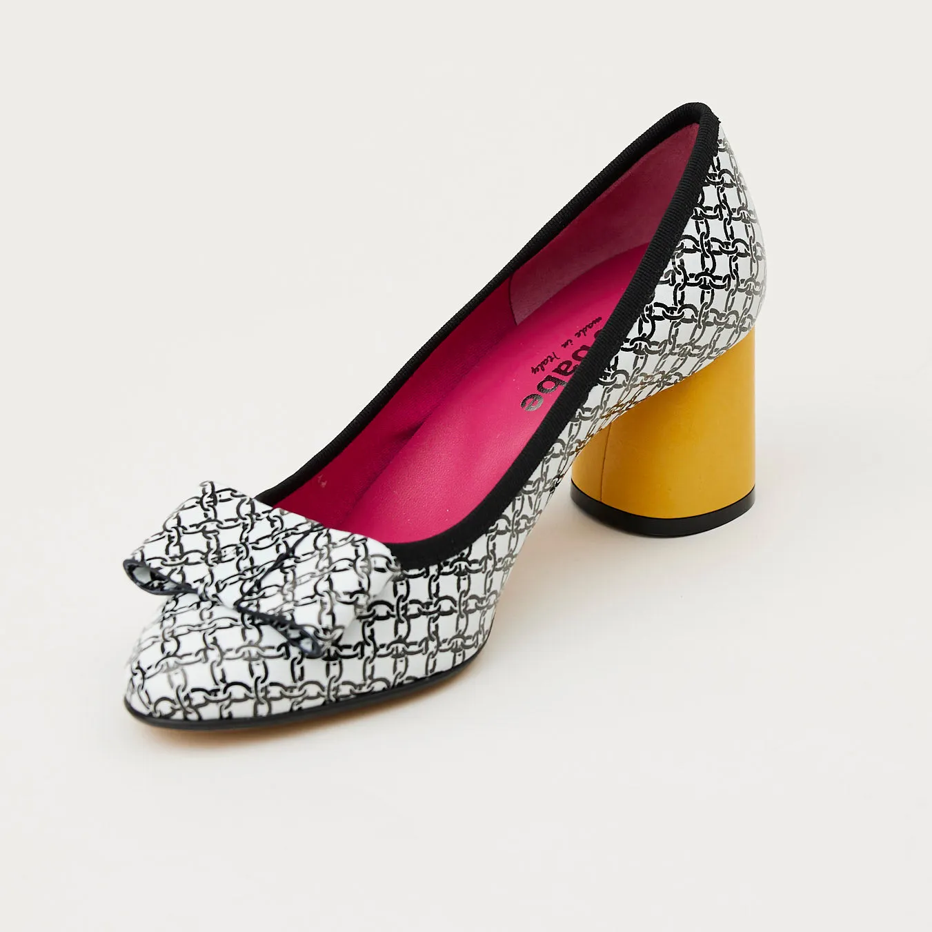 Le Babe Chain Link Print Leather Shoes